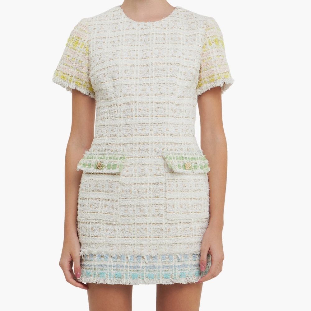 Endless Rose Colorblock Tweed Minidress